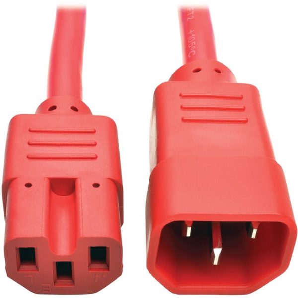 Tripp Lite Heavy Duty Computer Power Cord 15A 14AWG C14 to C15 Red 2  2ft Discount