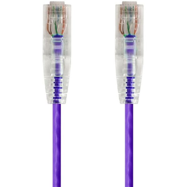 Monoprice SlimRun Cat6 28AWG UTP Ethernet Network Cable, 2ft Purple Online