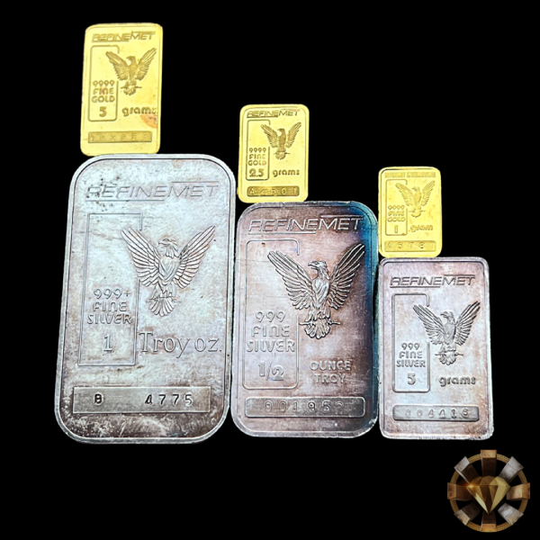 Complete Refinement Gold and Silver Bar Set w  Original Red Velvet Case Online - Image 3