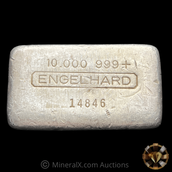 Engelhard 10oz Vintage Poured Silver Bar Cheap